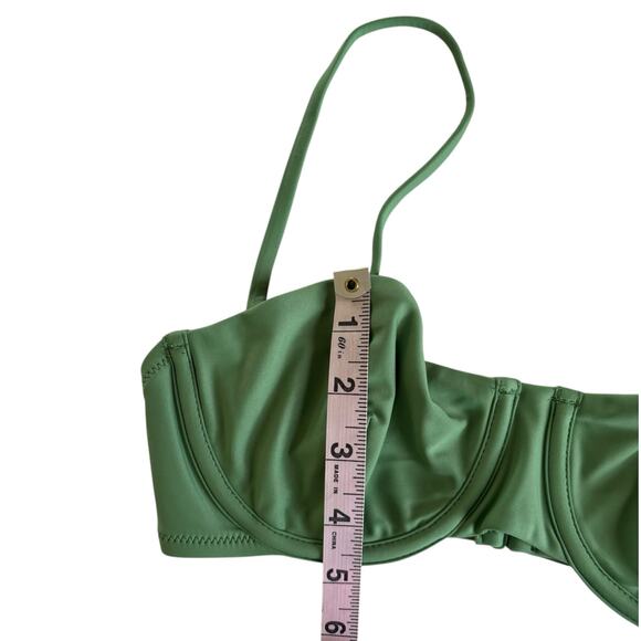 J.Crew Balconette Underwire Bikini Top Green Women's Swimwear Size 32C - Picture 3 of 7